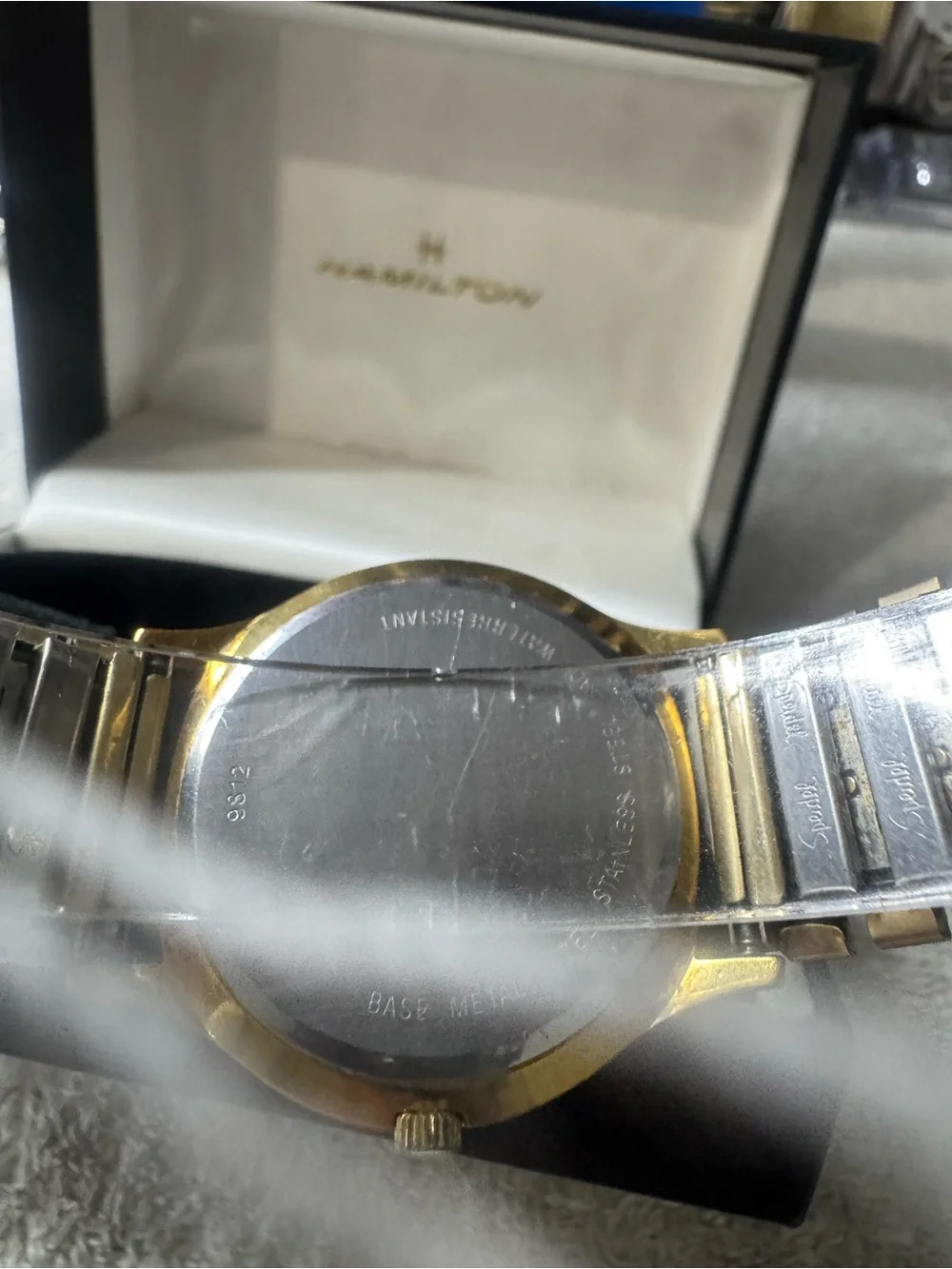 #198 Hamilton Gold-Tone Men’s Watch with Emblem Dial